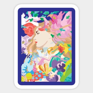 retro classic Alice in Wonder Garden Sticker